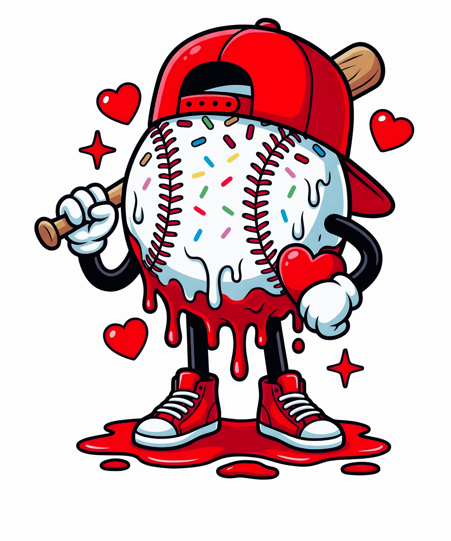 Valentines Baseball Drip