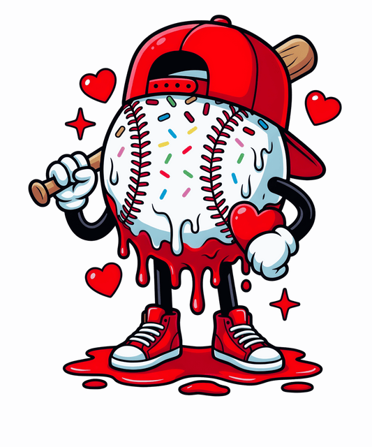 Valentines Baseball Drip
