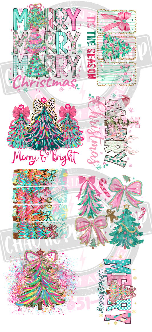 Pre-Made Gang Sheet Pink X-Mas