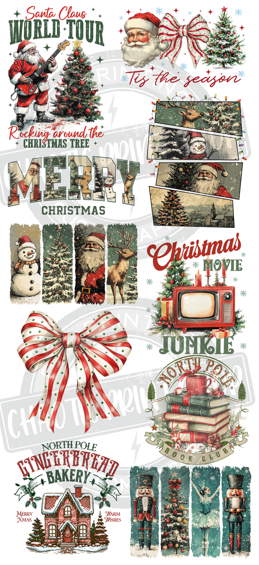 Pre-Made Gang Sheet Santa Claus Retro